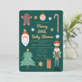 Invitation Noël Joyeux Petit Baby shower (Debout devant)