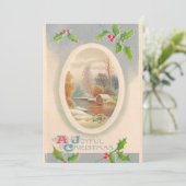 Invitation Noël joyeux Vintage (Debout devant)