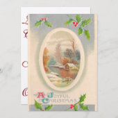 Invitation Noël joyeux Vintage (Devant / Derrière)