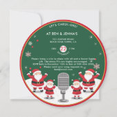 Invitation Noël Karaoke Party chanter Père Noël Vinyl Record (Dos)