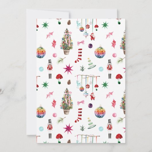 Invitation Noël kitsch | Fête de vacances Retro (Dos)