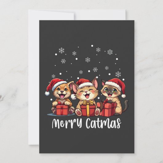 Invitation Noël Kitty Chats Joyeux Catmas (Devant)