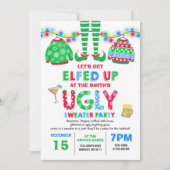 Invitation Noël laid Elfed d'invitation de partie de chandail (Devant)