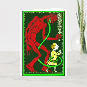 Invitation noël laid krampus enfant victorien