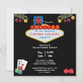 Invitation Noël Las Vegas Casino Fête Carré (Devant)