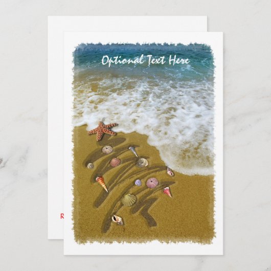 Invitation Noël lavé sur le rivage (Devant / Derrière)