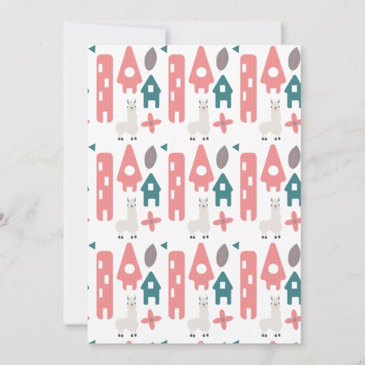 Invitation Noël Llama Baby shower Wreath Joy Bundle (Dos)