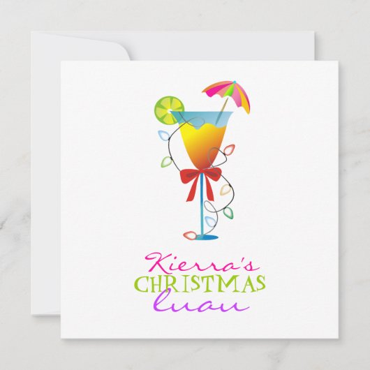 Invitation Noël Luau du paradis 311-Tropical (Devant)