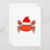 Invitation Noël Lumière Crabe Porté Casquette de Noël - Crabe (Devant / Derrière)