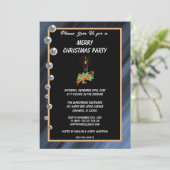 Invitation Noël Lumière et Marbres d'argent Noël (Debout devant)