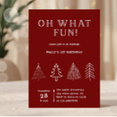 Invitation Noël Main rouge dessinée Anniversaire