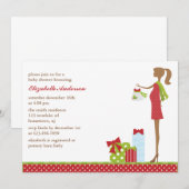 Invitation Noël, maman doit être Baby shower (Devant / Derrière)