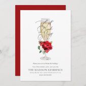 Invitation Noël Mangez Boire et Soyez Joyeux Fête (Devant / Derrière)