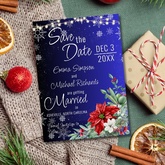 Invitation Noël Mariage de Noël Enregistrer la date