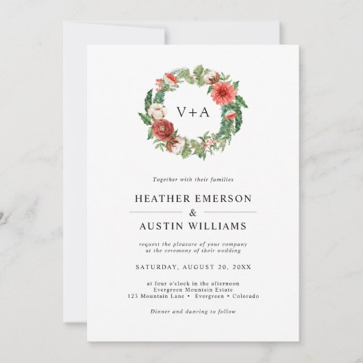 Invitation Noël Mariage de vacances (Devant)