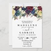 Invitation Noël Mariage d'hiver Aquarelle Floral (Devant)