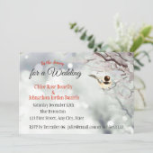 Invitation Noël Mariage hiver Frosty Trees Nature (Debout devant)