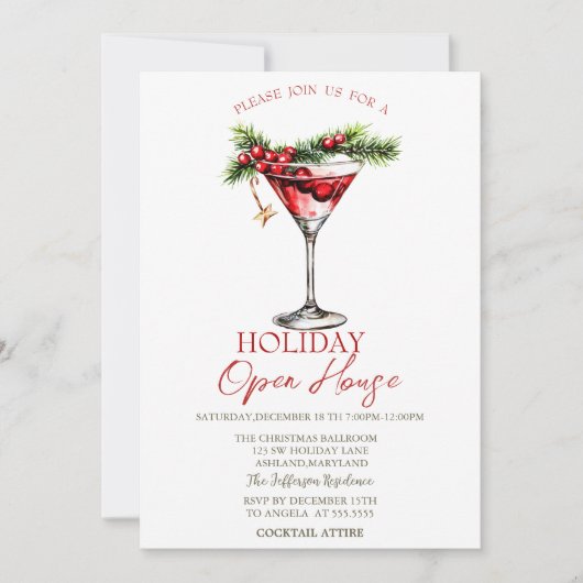 Invitation Noël Martini Holiday Open House (Devant)
