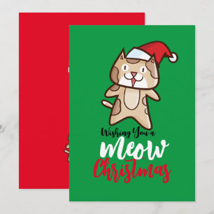 Invitation Noël Meow personnalisable