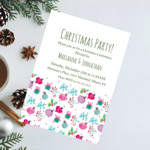 Invitation Noël Mer Aquarellée Vacances