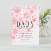 Invitation Noël merveilleux Rose Bébé il fait froid dehors (Debout devant)