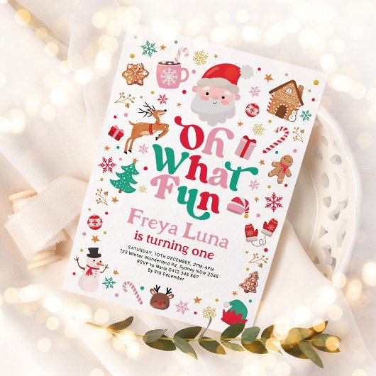 Invitation Noël mignon Anniversaire Oh Quel Amusant Anniversa