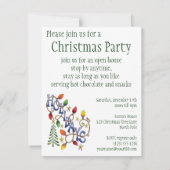 Invitation Noël mignon, lumières et étoiles avec texte de vac (Dos)