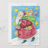Invitation Noël mignon, Père Noël avec chatons et chats ! (Devant)