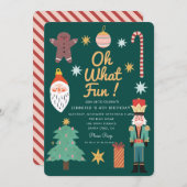 Invitation Noël mignon Quel plaisir Whimsical anniversaire (Devant / Derrière)