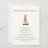 Invitation Noël mignon Rudolf la partie rouge de renne de nez (Dos)