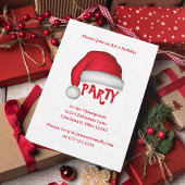 Invitation Noël Mignonne Santa Chapeau Whimsal Fun Holiday