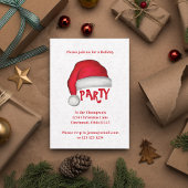 Invitation Noël Mignonne Santa Chapeau Whimsal Fun Holiday