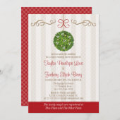 INVITATION NOËL MISTLETOE COUPLES WEDDING SHOWER (Devant / Derrière)