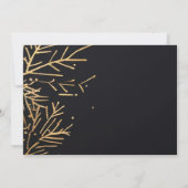 Invitation Noël Moderne Elegant Gold Fête (Dos)