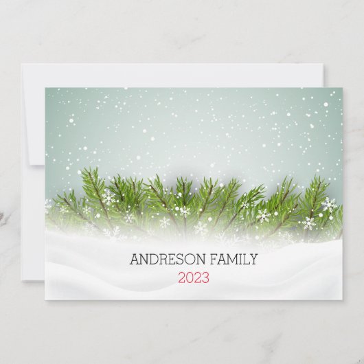 Invitation NOËL moderne festif TÉLÉCHARGER Snowy (Dos)