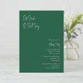 Invitation Noël moderne | Green Mangez Boire Et Soyez Joyeux (Debout devant)