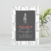 Invitation NOEL moderne Motif blanc Noël Fête de Noël (Debout devant)