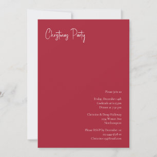 Invitation Noël moderne   Red Party