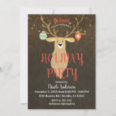 Invitation Noël Moderne Rustique Hiver Cerf Fête de Vacances (Devant)