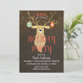 Invitation Noël Moderne Rustique Hiver Cerf Fête de Vacances (Debout devant)