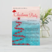Invitation Noël moderne sur la plage (Debout devant)