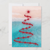 Invitation Noël moderne sur la plage (Dos)