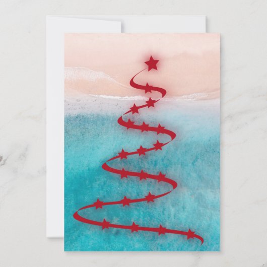 Invitation Noël moderne sur la plage (Dos)