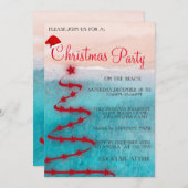 Invitation Noël moderne sur la plage (Devant / Derrière)