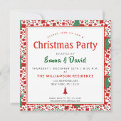 Invitation Noël Motif floral scandinave (Devant)