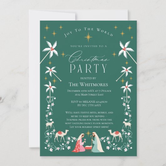 Invitation Noël Nativité religieuse Fête de Noël (Devant)