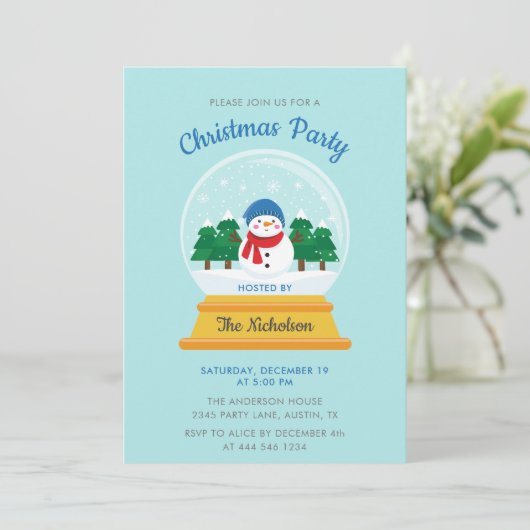 INVITATION NOËL NEIGE GLOBE (Debout devant)