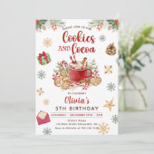 Invitation Noël neige hiver Cookies et cacao Anniversaire (Debout devant)