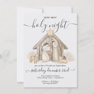 Invitation Noël Neutre Neutre Boho