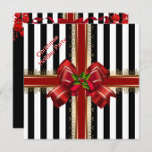 Invitation Noël Noël Noël Noël Fête Rouge Blanc (Devant / Derrière)